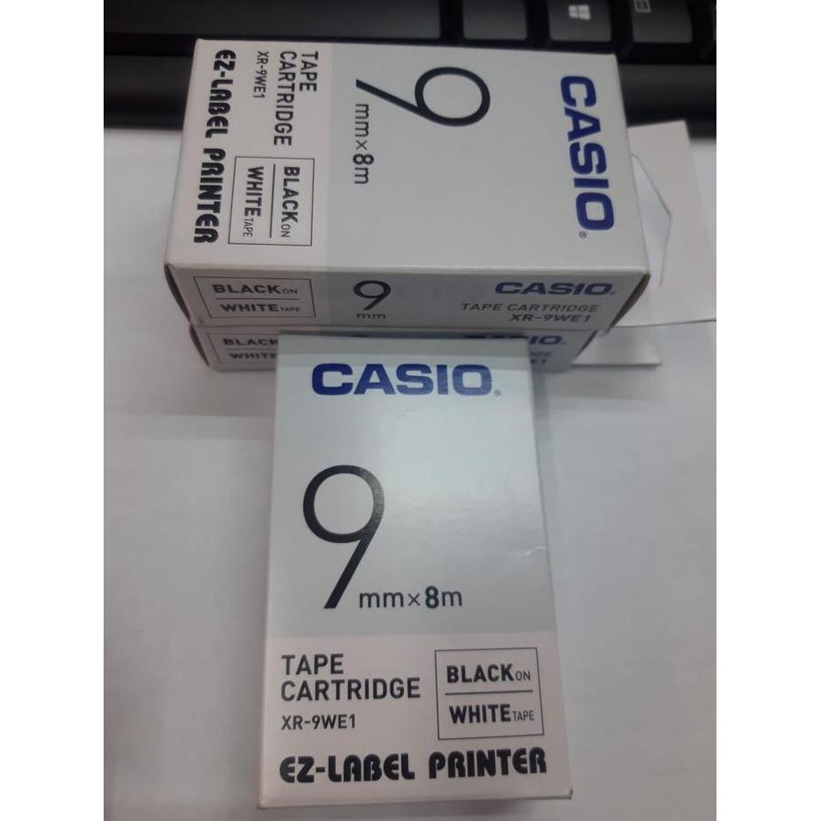 

CASIO Label Printer XR-9WE1 9mm x 8m Black on White Tape ORIGINAL murah