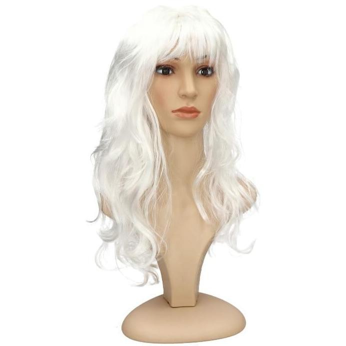 BARU  WIG WARNA PUTIH PANJANG KERITING COSPLAY ZEUS SANTA