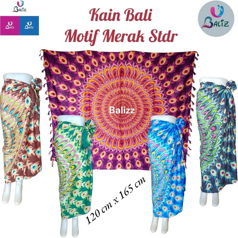 DB68>> kain pantai baliz motif merak - kain pantai bali - sarung pantai bali - sarung bali - kain pa