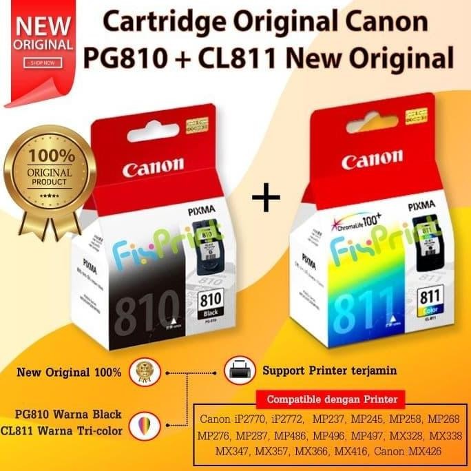 SET Tinta Cartridge Canon PG810 & CL811 original Printer IP2770 MP287 murah