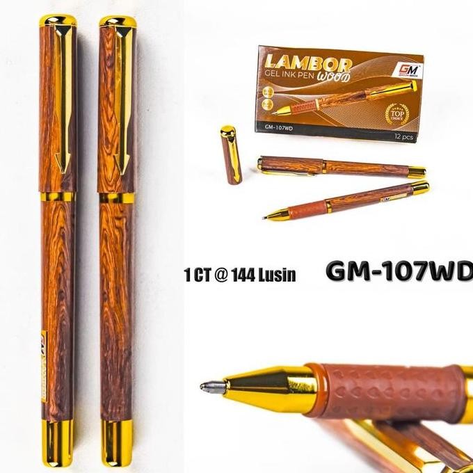 

;&;&;&;&] ballpoint gel wood SATUAN 1.0 merek GM kode 107wd promosi corak kayu pulpen