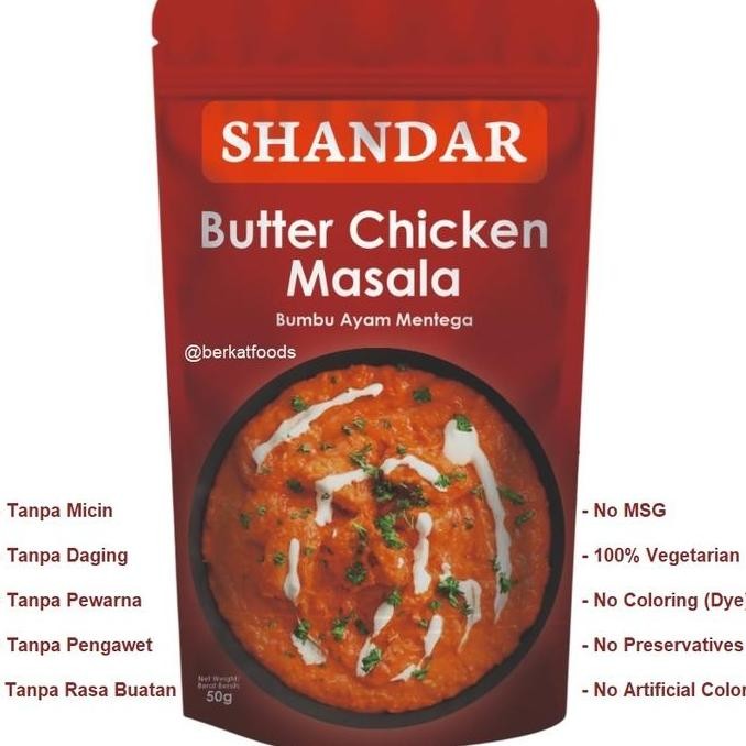 

>*>*>*>*] Butter Chicken Masala Shandar / Bumbu Ayam Mentega Ala India / Indian Style Vegetarian