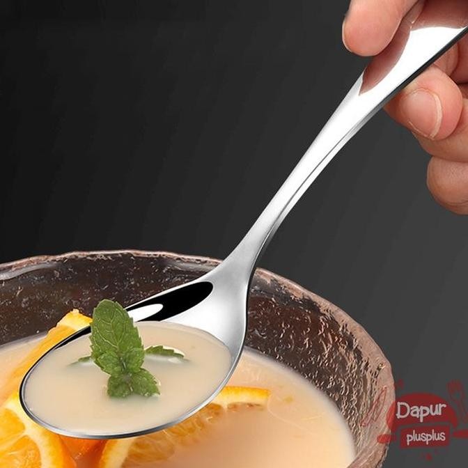 Sendok Bulat Bebek | Sendok Sup | Sendok Kuah Kecil |Sendok Bubur | Sendok Es Buah Stainless Tebal S