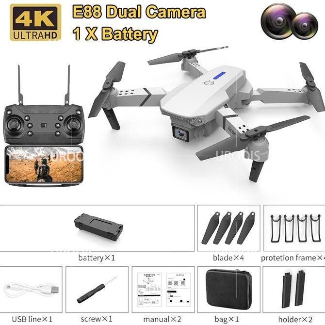 Smart Drone E88 Pro 4k HD Camera Shoot Original Indoor Outdoor Drone Mini RC 4K HD Camera WiFi FPV D