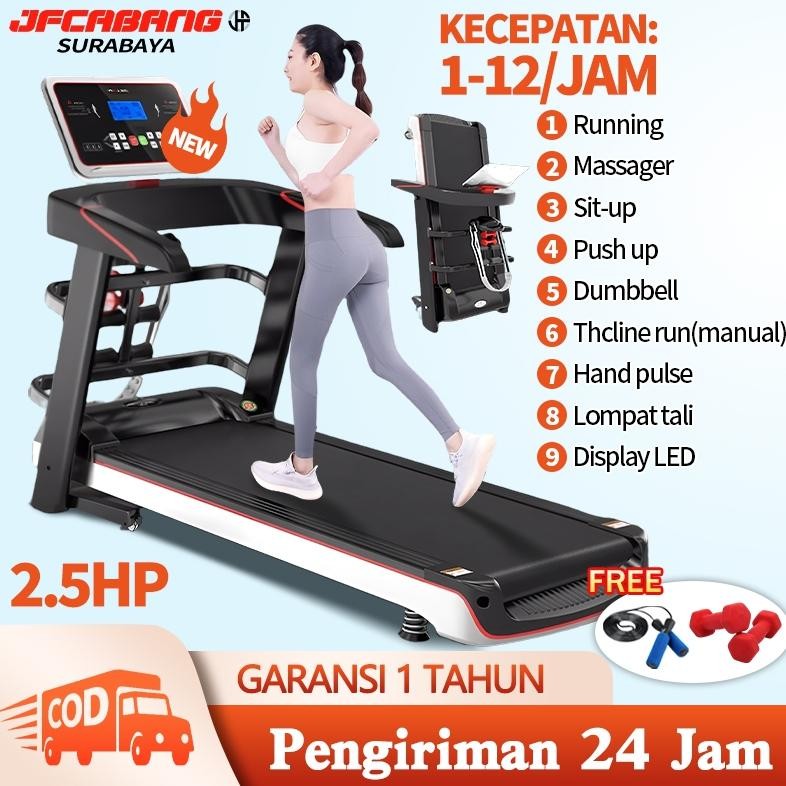Treadmill Elektrik Multifungsi 2.5HP/3.0HP Mesin Lari Olahraga Gym Cardio Alat Fitness/Alat Olahraga