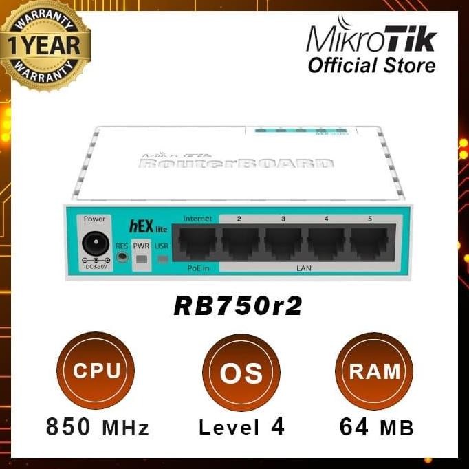MIKROTIK RB750R2 HEX LITE ROUTER ADAPTOR ADAPTOR ORIGINAL DAN TERPERCAYA