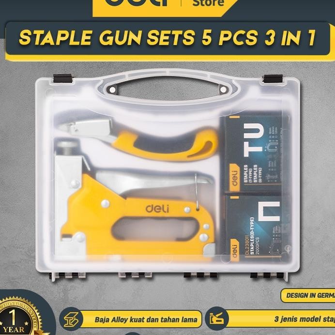 

Deli Staple Gun Sets 5 Pcs 3 In 1 Stapler Staples Edl238105