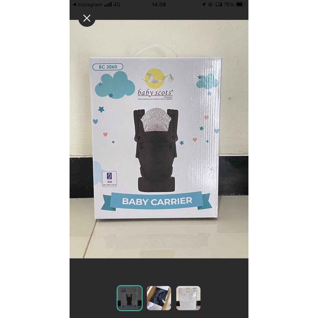 Baby Scots Platinum Baby Carrier / Gendongan Bayi