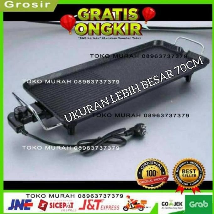 Pemanggang Grill Kompor Listrik BBQ Roti Bakar Burger Sosis Tepanyaki