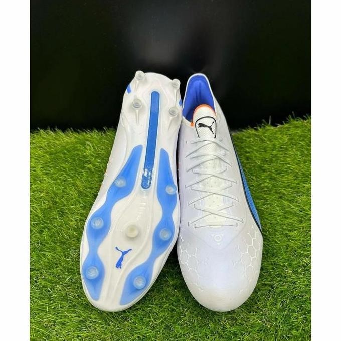 Sepatu Bola Puma King Ultimate White Blue FG Terlaris