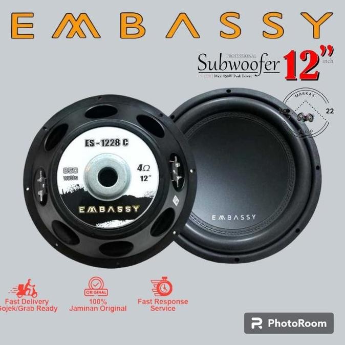 N Subwoofer Embassy 12 Inch Es 1228C Double Coil 850Watt Speaker Mobil