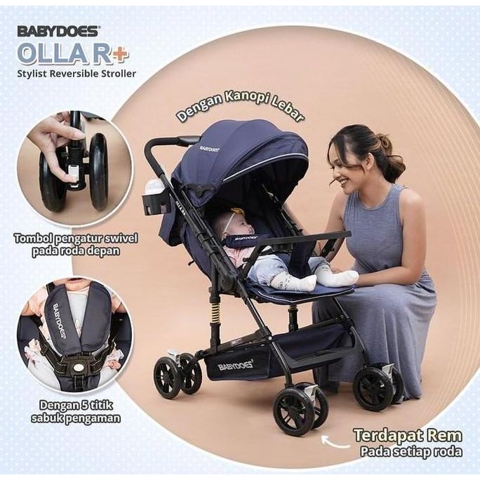 Stroller Babydoes Hola R Reversible Handle / Stroller Hadap Ibu