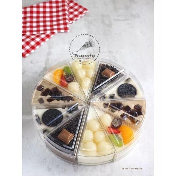Cup Puding Segitiga CH-48 isi 10pcs Cup Puding Slice Cake Gelas