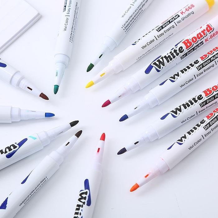 

12Pcs Spidol Marker Whiteboard Warna Warni Bisa Dihapus Gs-St0064