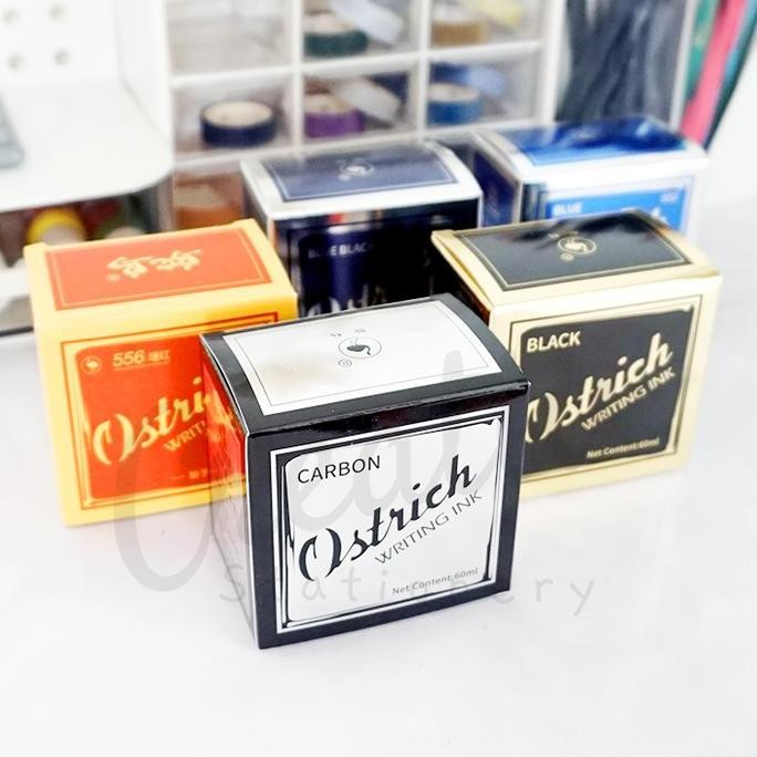 

tersedia tinta refill ostrich fountain pen 60ml - hitam/biru grade kantor