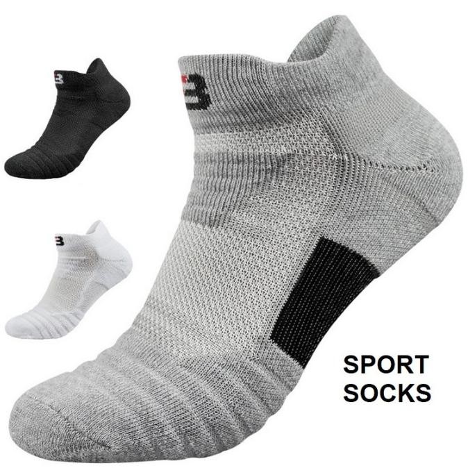 Terjangkau - Kaos Kaki Pendek Pria Sport Tebal Olahraga Gym Lari Men Socks / Kaos Kaki Pria Sport Gy