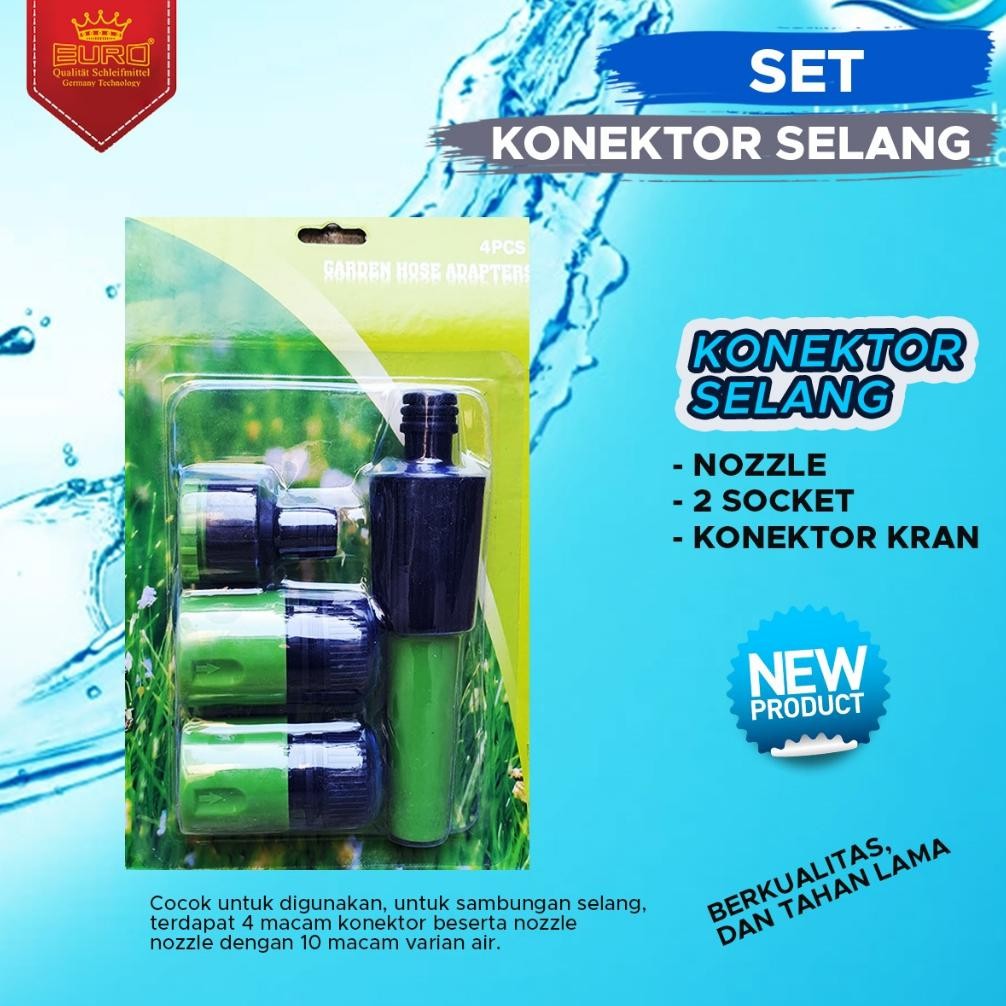 Special Semprotan Air Kencang Plastik 4 Pcs dan Hose connector set sambungan selang konektor lengkap