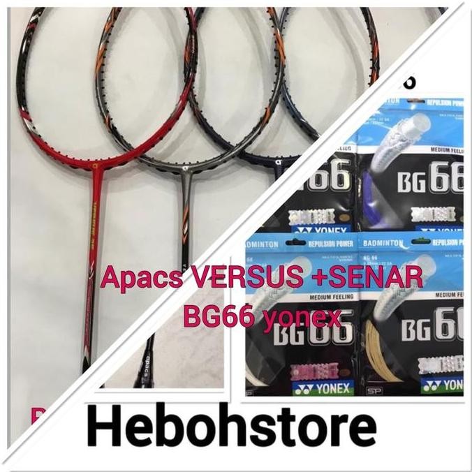 Raket Badminton Apacs Versus 55/77 +Bonus Senar Yonex Bg66 Original