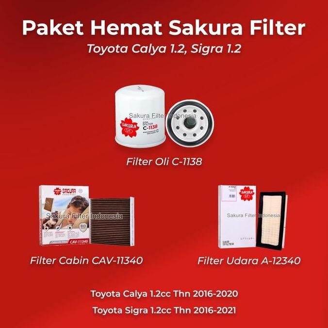 New Paket Filter Hemat Calya Sigra 1.2 Filter Udara + Cabin + Oli
