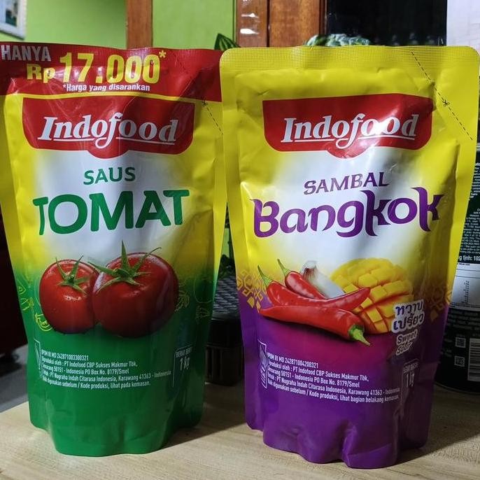 

Indofood Saus Sambal 1 Kg - Varian Tomat, Bangkok, Extra Pedas BS