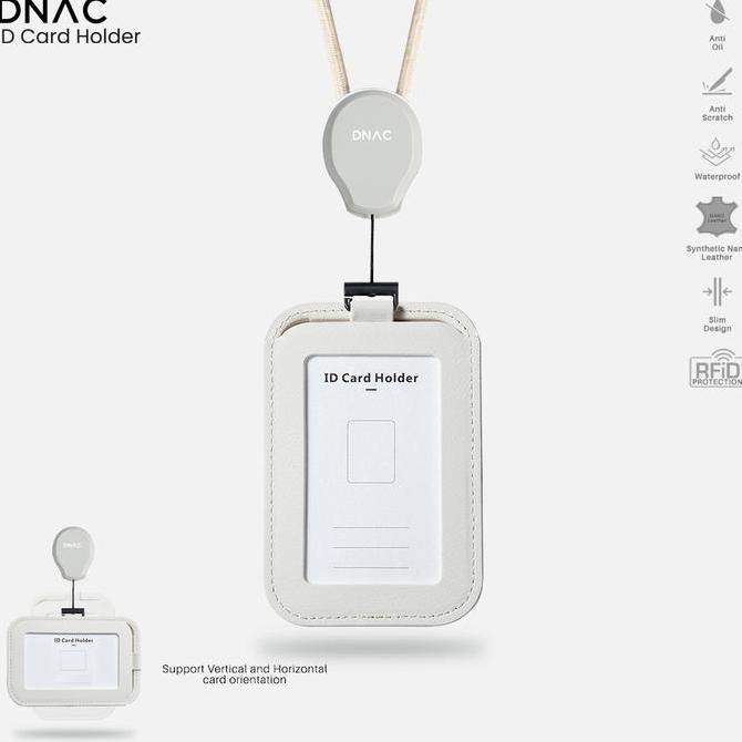 

Sale Dnac Id Card Holder And Card Slots With Ribbon Lanyard - White