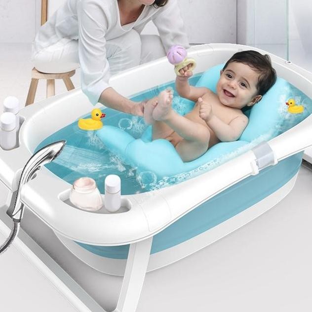 Bak Mandi Bayi Lipat Jumbo Matras Foldable Silicone Baby Bathtub