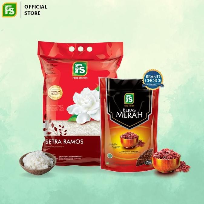 

BERAS MELATI RAMOS FOOD STATION 5 KG ; FS BERAS MERAH 1 KG ORIGINAL DAN TERPERCAYA