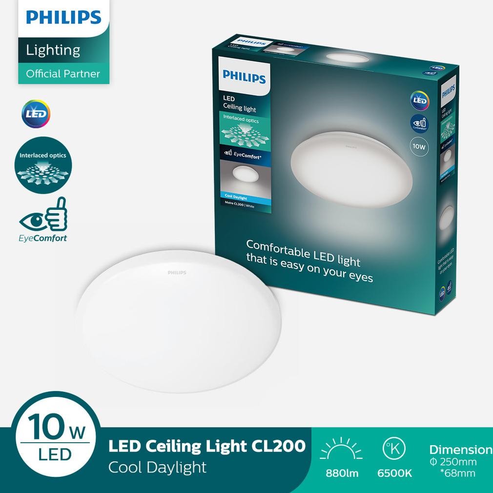 Philips Lampu Baret LED Ceiling Cl200 10W 65K Putih