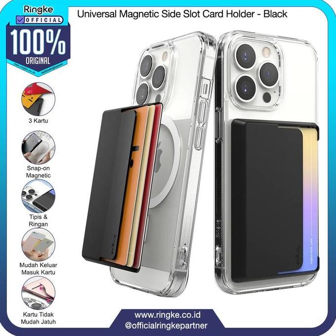 

Sale Ringke Magnetic Card Holder Side Slot Black Anti Crack Tempat Kartu