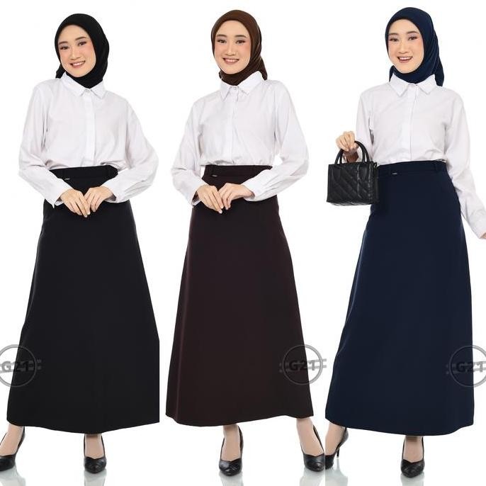 Terlaris Rok Kerja Wanita Panjang Rok Hitam Panjang A Line Skirt Payung Standar Dan Jumbo Big Size R
