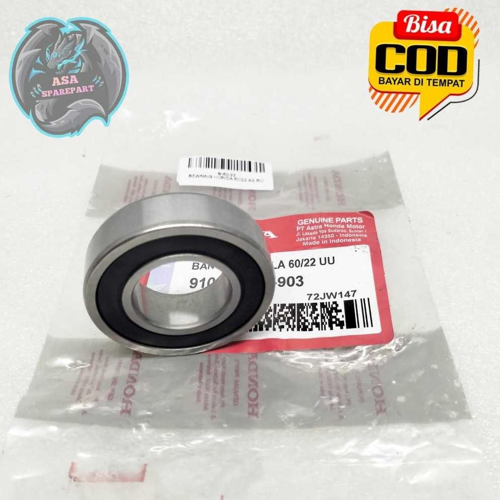 Berkualitas Bearing Roda Belakang 60 / 22 Kanan Motor Honda Beat Karbu,Beat Fi,Beat Esp ,Beat Pop Es