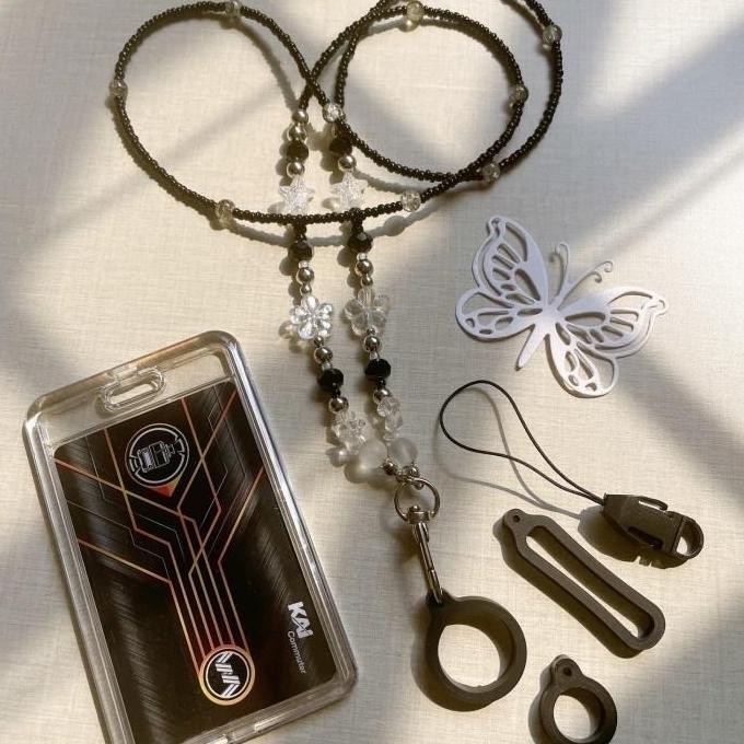 

Sale Lanyard Strap Kalung Name Tag Id Card Manik Beads Lanyard Pods Tali