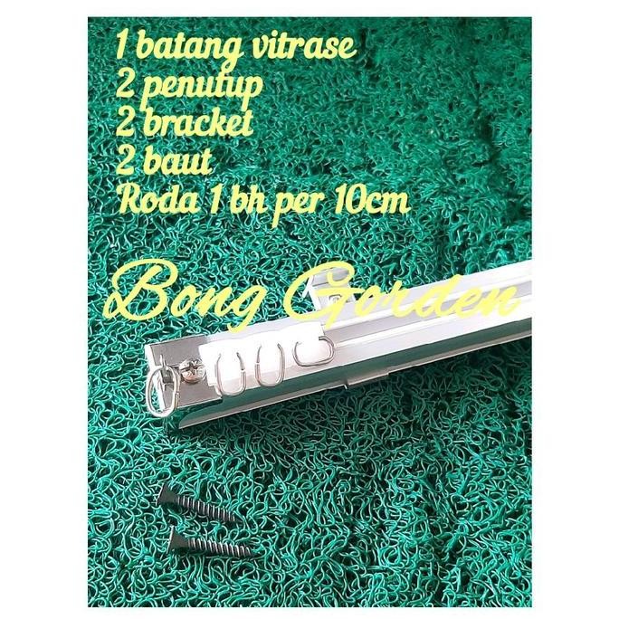 REL KOTAK / REL VITRASE / BATANG GORDEN KOTAK / BATANG GORDEN VITRASE SILVER KOMPLIT / REL GORDEN