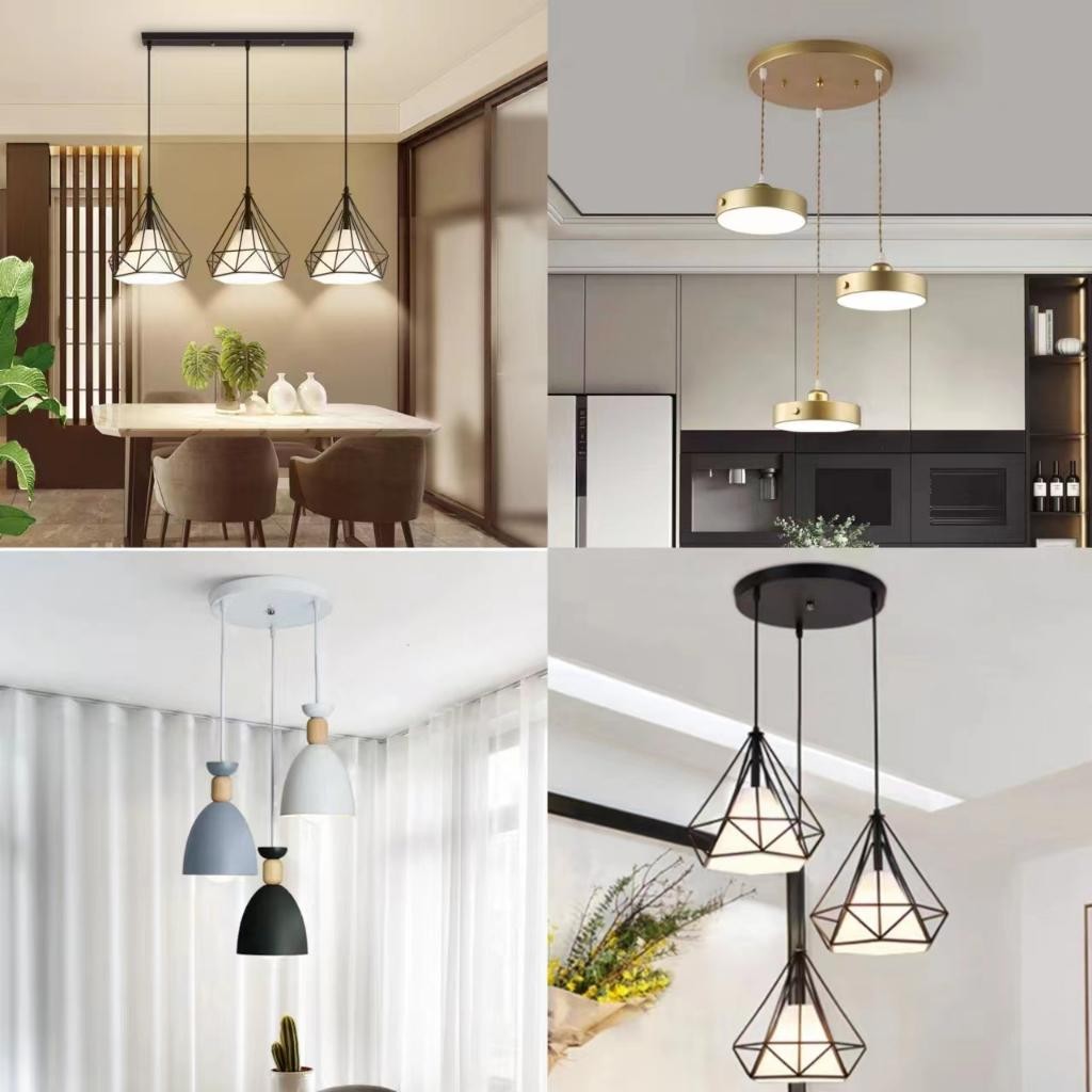 Lampu Hias Gantung Minimalis Modern Plafon Ruang Tamu Cafe Kap Diamond Vintage Outdoor Estetik Terma