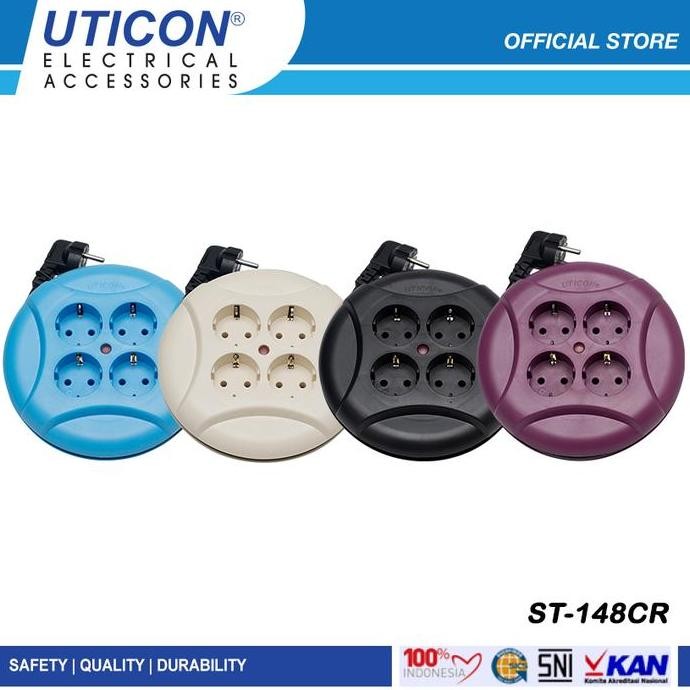 promo kabel roll uticon mini ufo st-148cr 4 lubang 4 meter portable travel