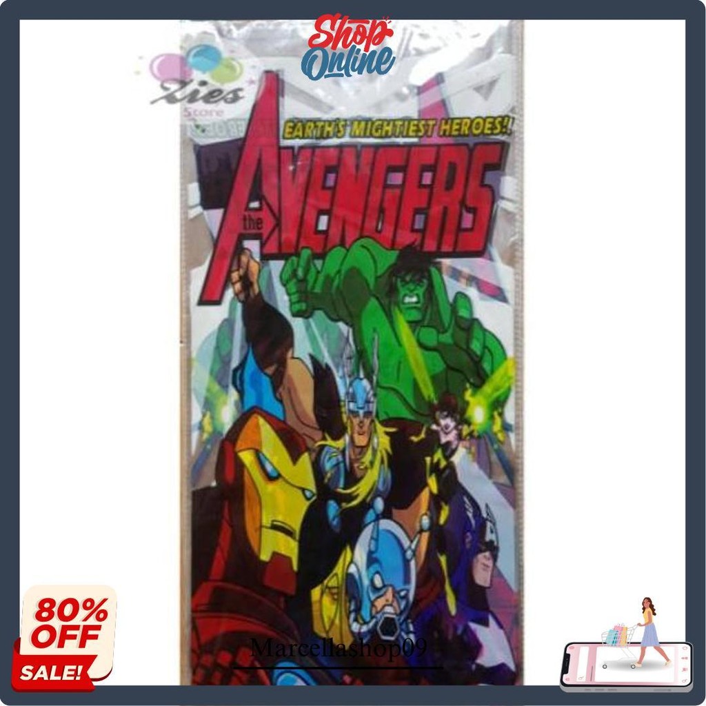 

Plastik Snack Ulang Tahun / Plastik Kado / Plastik Souvenir Avengers Bisa Cod