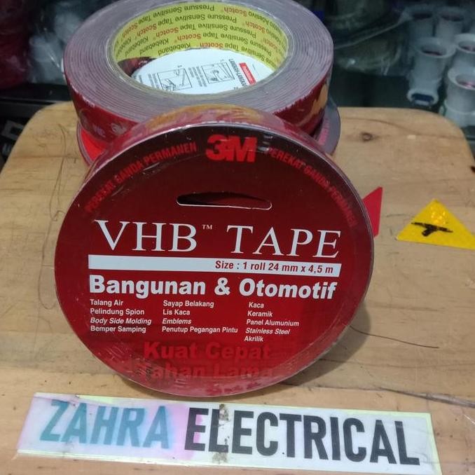 promo double tape 3m vhb 24mm x 4.5m super kuat lem bolak balik original
