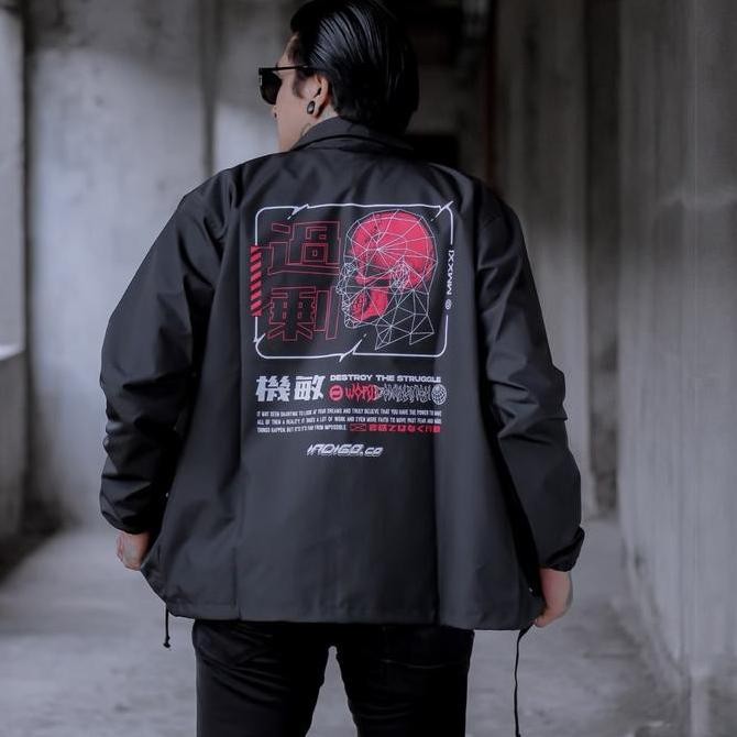 Jaket Coach Pria - Jaket Winbreaker - Jaket Parasut - Jaket Premium - Jaket coach Red Skull