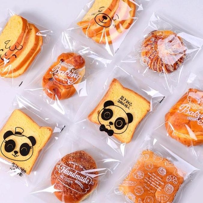 100Pcs Plastik Opp Tebal Kemasan Lucu Untuk Roti Bakpao Donat 15X18+3