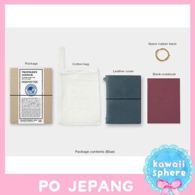

Midori Traveler'S Notebook Starter Kit |Passport Size Blue| Po Jepang