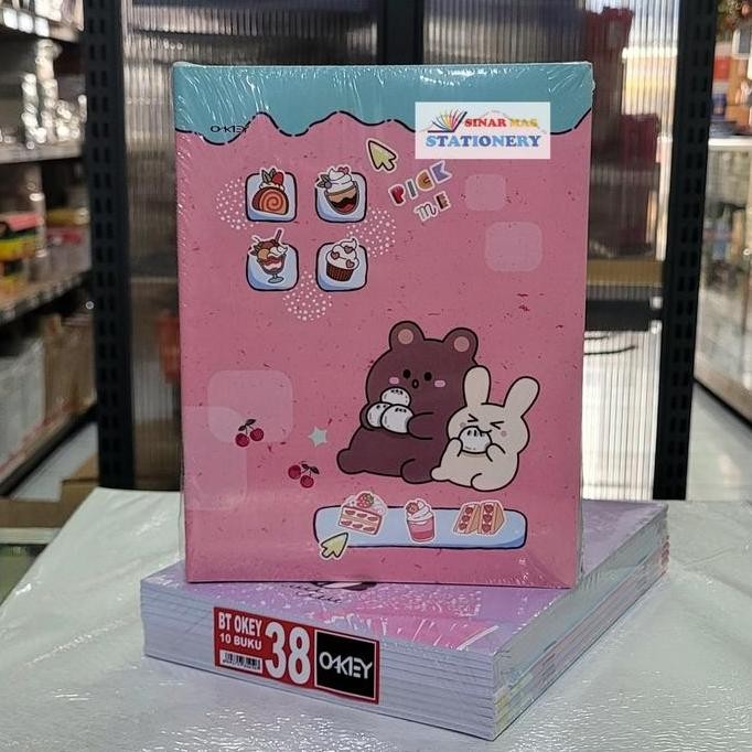 

Buku Tulis Okey 38 Lembar Kwarto Motip Gambar / Buku Tulis Okey Kiky ( Pack )