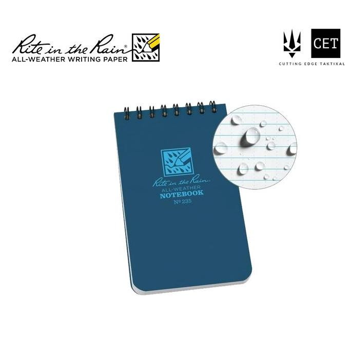 

Rite In The Rain 235 Top-Spiral 3X5" Notebook Buku Tahan Air - Blue