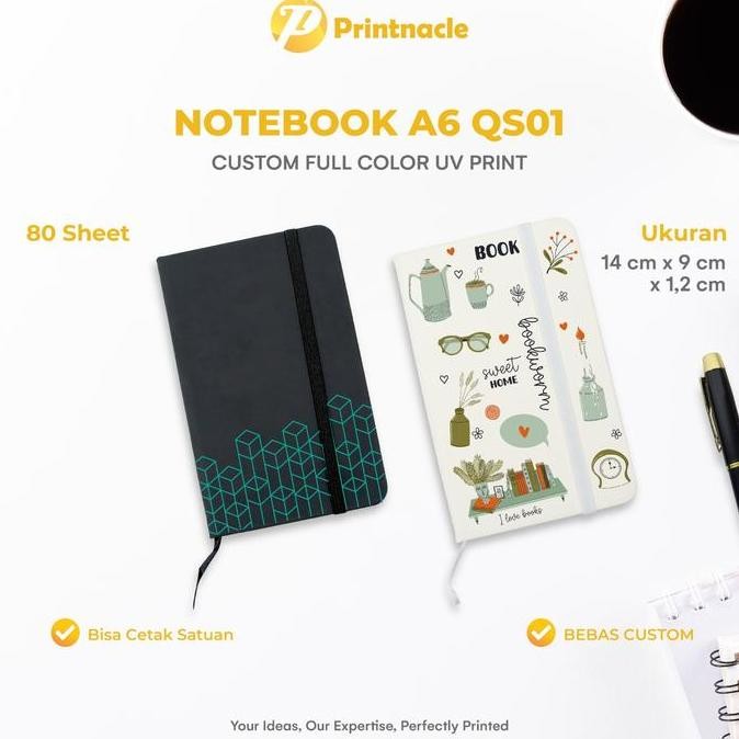 

Custom Buku Catatan A6 Qs01 Notebook Saku Cetak Uv Print Agenda Kulit Premium