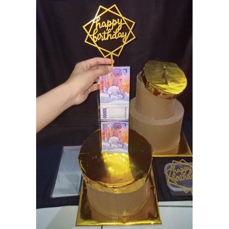 

Promoo!! ( TARIK UANG FULL SET ) Kerangka Snack Tower Cake Money Cake Kardus Tarik Uang Full Set