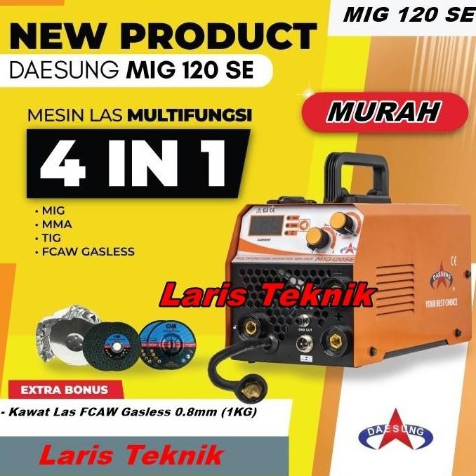 Mesin Las MIG 120 SE Daesung Gasless Travo Las CO2