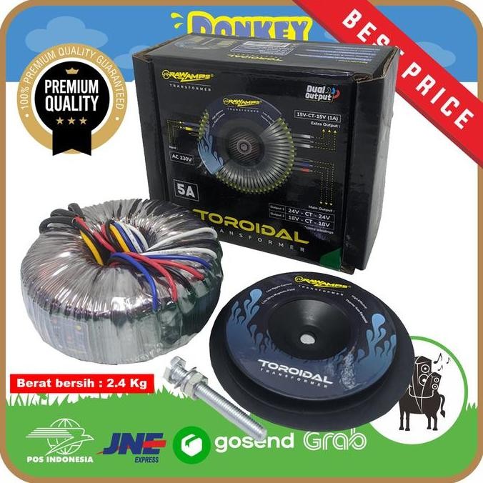 TRAFO TRAVO TOROID 5A 18-24V CT TRAVO DONAT RAWAMPS ORIGINAL