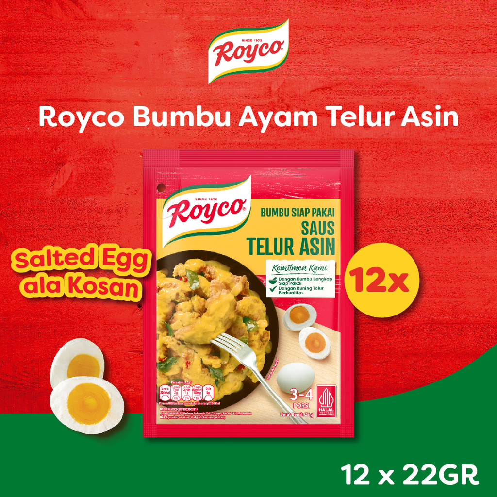 

Royco Bumbu Ayam Saus Telur Asin 22g (Isi 12)