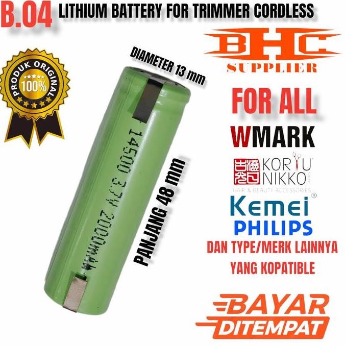 B-04 Baterai Clipper Mesin Cukur Rambut Kemei Wmark Koryu Philips Dll