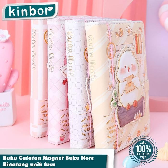 

SWG Cute Cartoon Bunny Notebook Planner Agenda Magnetic Buckle Leather Travel Diary Notepad Journal Stationery Buku Merah buku jurnal Paper