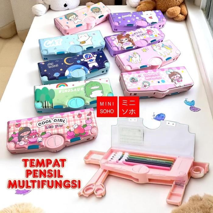 

SWG Tempat Pensil Multifungsi Kartun Kotak Pensil Anak Lengkap Penggaris Penghapus Isolasi Peruncing Gunting Isolasi AlatTulisSekolah
